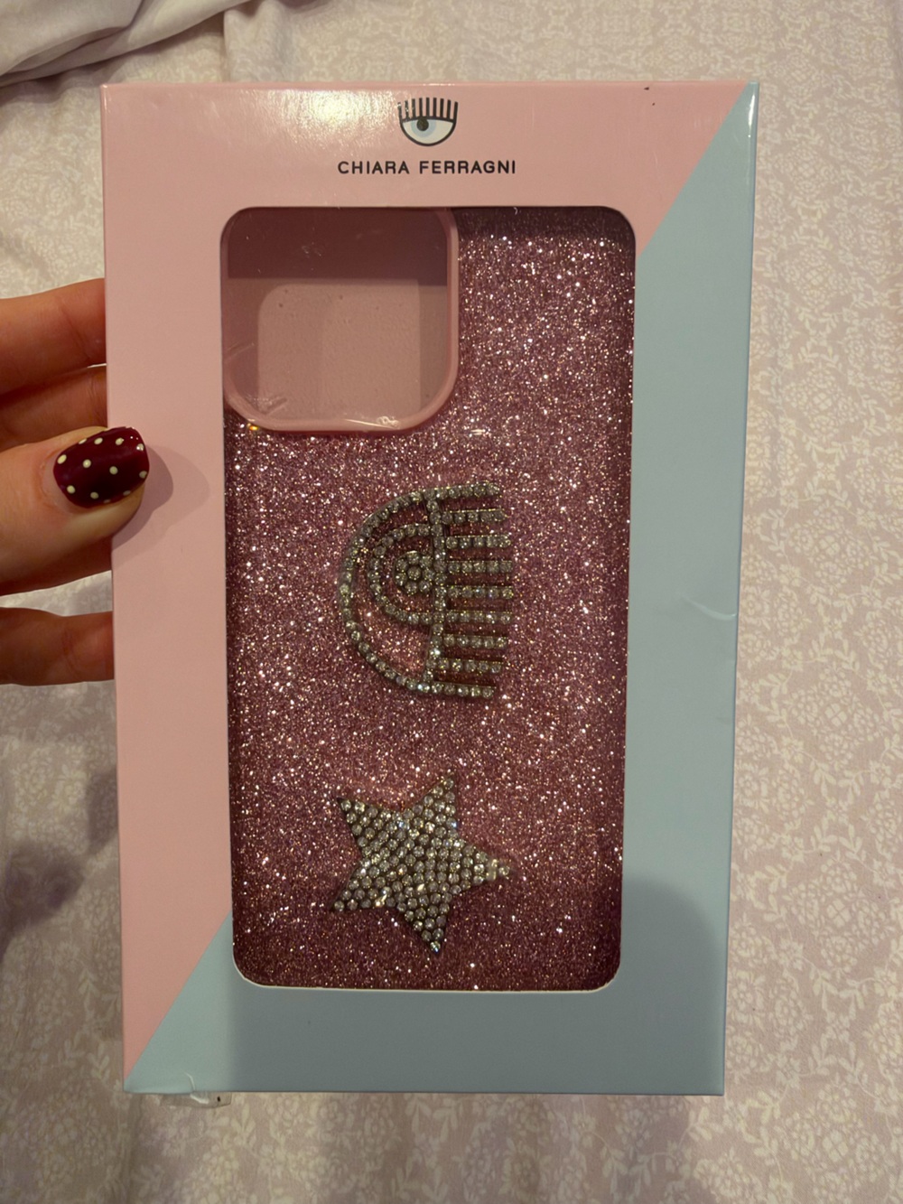 Chiara Ferragni Pink Glitter iPhone 14 max case